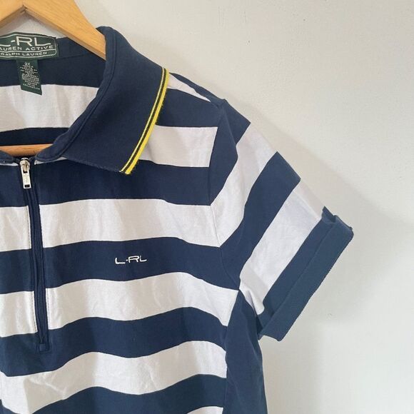 Lauren Ralph Lauren Vintage 90's Stripe Polo Shirt - Picture 3 of 8